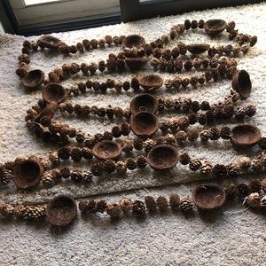 3 new 6’ stands of birds nest and small pine cone garland. So many possible uses